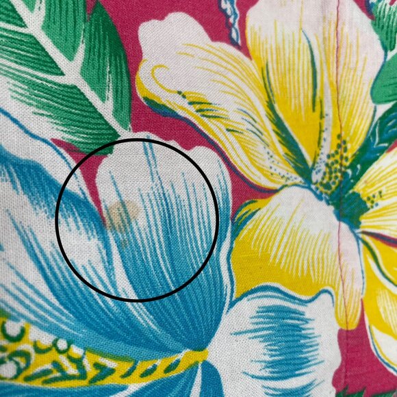 Vintage Hawaiian Shirt Bright Pink Tropical Floral Size Medium Vacation Funky - Picture 9 of 14